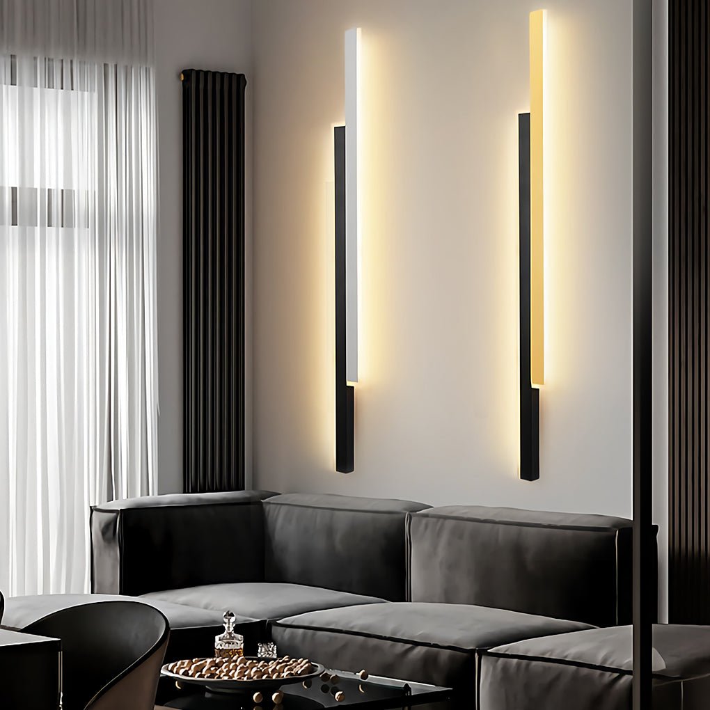 Modern Minimalist Double Linear LED Wall Sconce Nordic Long Strip Lighting for Hallways and Bedside