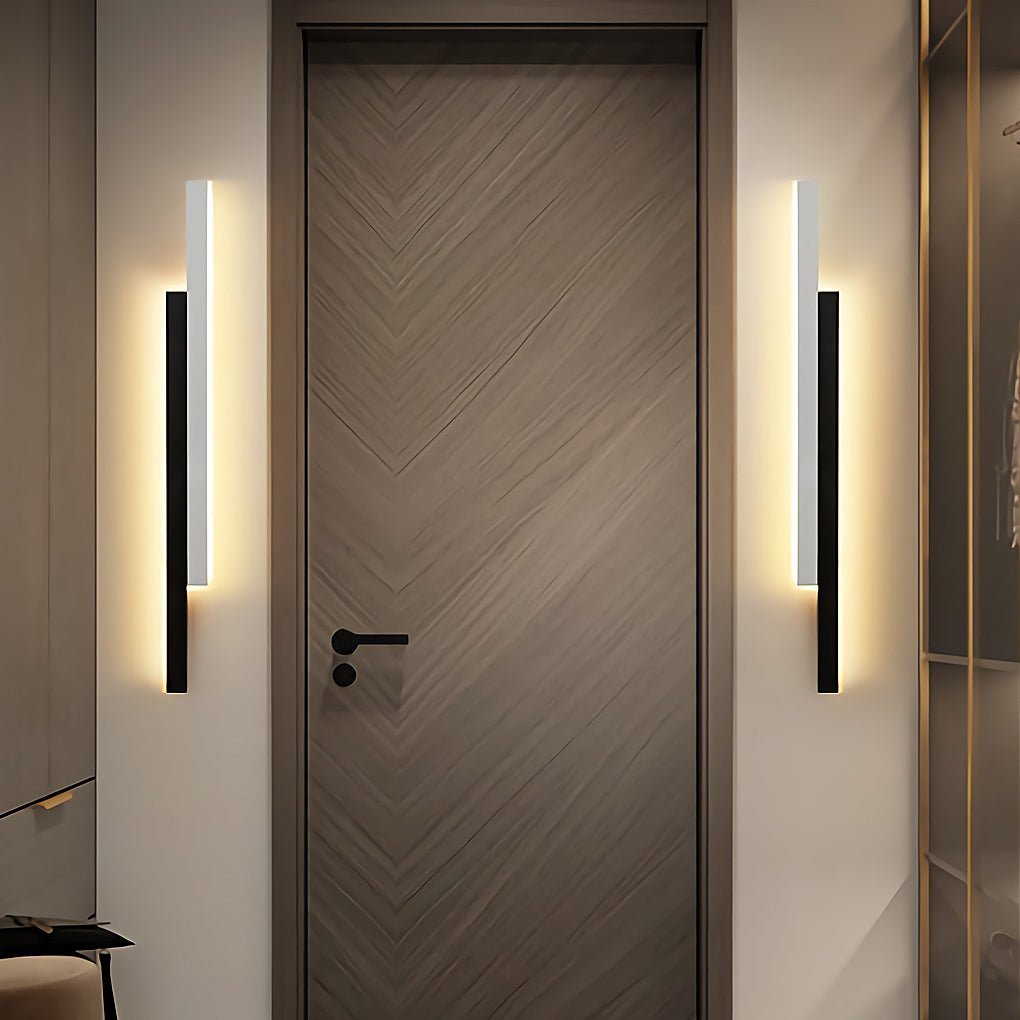 Modern Minimalist Double Linear LED Wall Sconce Nordic Long Strip Lighting for Hallways and Bedside