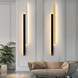 Modern Minimalist Double Linear LED Wall Sconce Nordic Long Strip Lighting for Hallways and Bedside