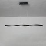 Modern Minimalist Double Wave LED Pendant Light Metal Island Dining Chandelier 2 Lights