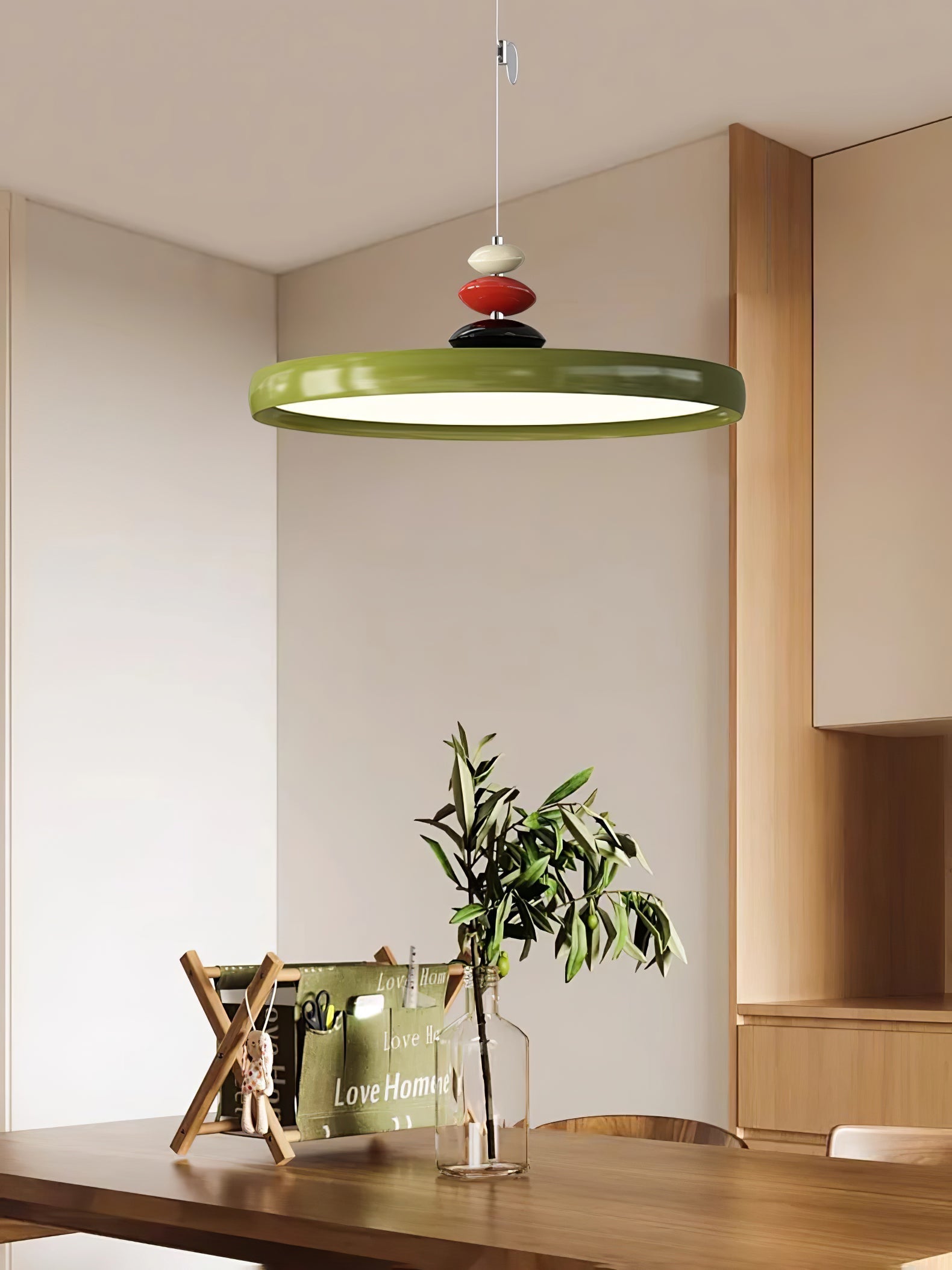 Modern Minimalist Geometric LED Pendant Light with Balanced Circular Frame Design