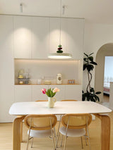 Modern Minimalist Geometric LED Pendant Light with Balanced Circular Frame Design
