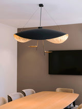 Modern Minimalist Giorgio Curving Disc LED Pendant Light with Adjustable Hanging Height