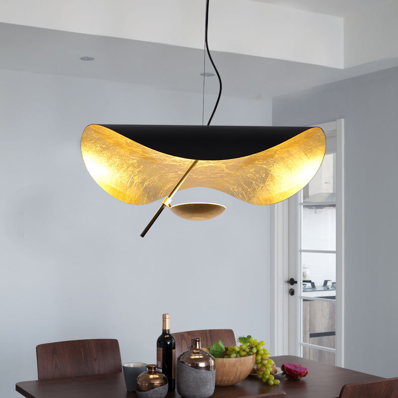 Modern Minimalist Giorgio Curving Disc LED Pendant Light with Adjustable Hanging Height