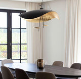 Modern Minimalist Giorgio Curving Disc LED Pendant Light with Adjustable Hanging Height