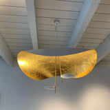 Modern Minimalist Giorgio Curving Disc LED Pendant Light with Adjustable Hanging Height