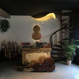 Modern Minimalist Giorgio Curving Disc LED Pendant Light with Adjustable Hanging Height