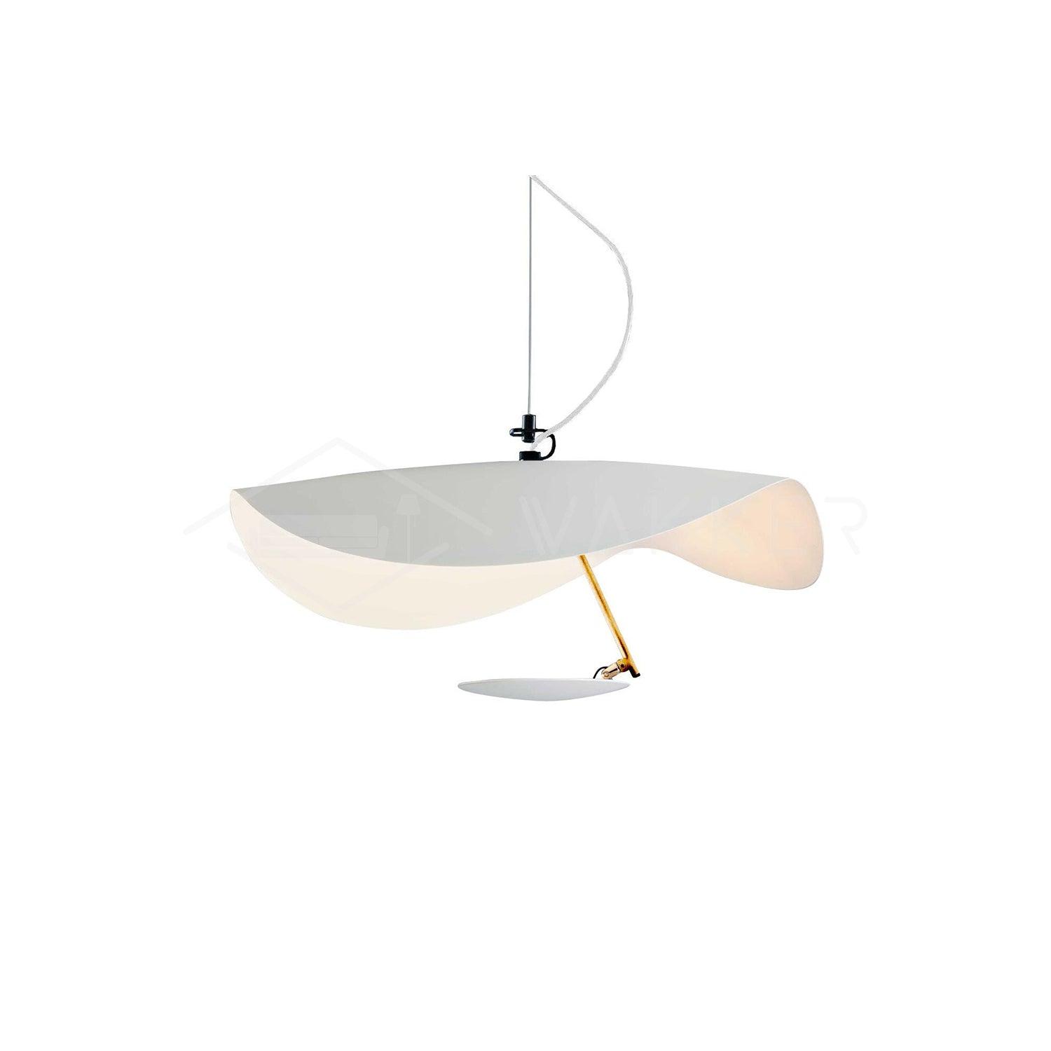 Modern Minimalist Giorgio Curving Disc LED Pendant Light with Adjustable Hanging Height