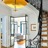 Modern Minimalist Giorgio Curving Disc LED Pendant Light with Adjustable Hanging Height