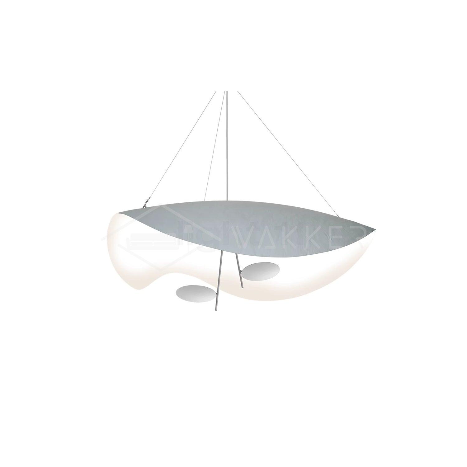 Modern Minimalist Giorgio Curving Disc LED Pendant Light with Adjustable Hanging Height
