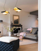 Modern Minimalist Giorgio Curving Disc LED Pendant Light with Adjustable Hanging Height