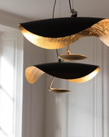 Modern Minimalist Giorgio Curving Disc LED Pendant Light with Adjustable Hanging Height