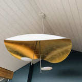 Modern Minimalist Giorgio Curving Disc LED Pendant Light with Adjustable Hanging Height