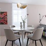 Modern Minimalist Giorgio Curving Disc LED Pendant Light with Adjustable Hanging Height