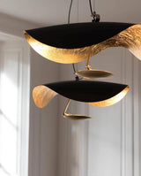 Modern Minimalist Giorgio Curving Disc LED Pendant Light with Adjustable Hanging Height