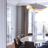 Modern Minimalist Giorgio Curving Disc LED Pendant Light with Adjustable Hanging Height