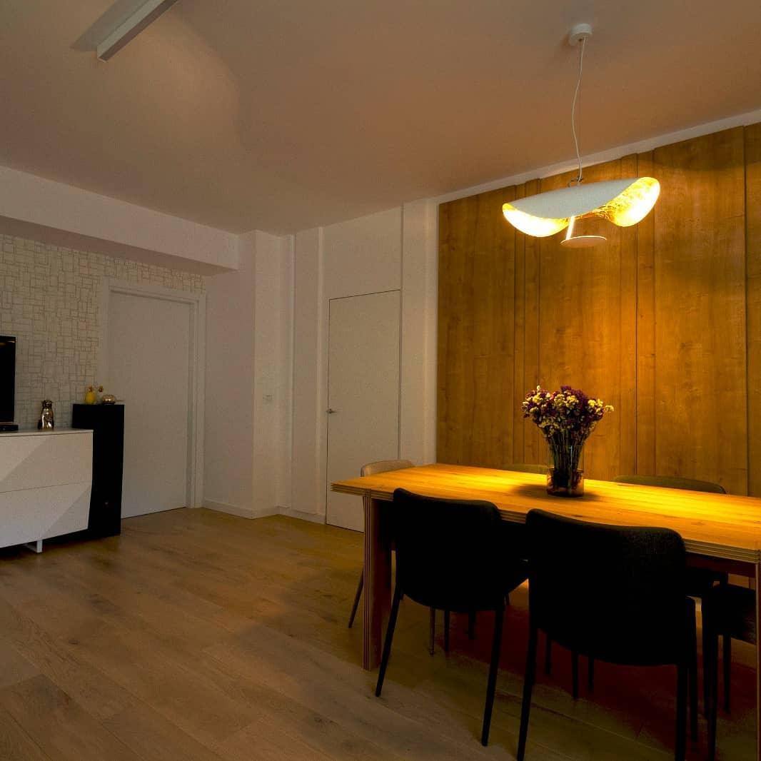 Modern Minimalist Giorgio Curving Disc LED Pendant Light with Adjustable Hanging Height