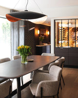 Modern Minimalist Giorgio Curving Disc LED Pendant Light with Adjustable Hanging Height