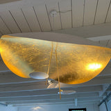 Modern Minimalist Giorgio Curving Disc LED Pendant Light with Adjustable Hanging Height