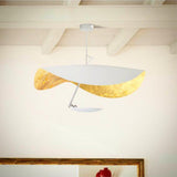 Modern Minimalist Giorgio Curving Disc LED Pendant Light with Adjustable Hanging Height