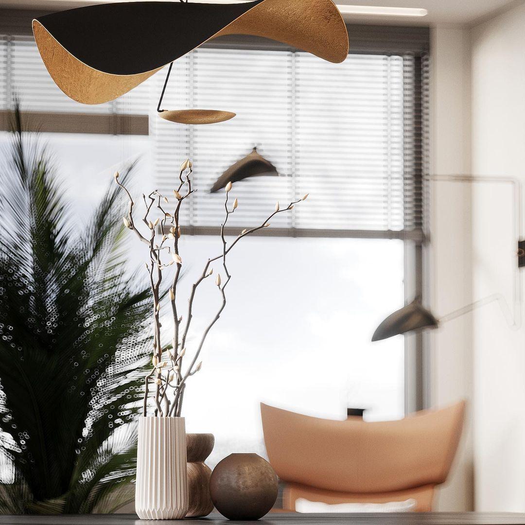 Modern Minimalist Giorgio Curving Disc LED Pendant Light with Adjustable Hanging Height