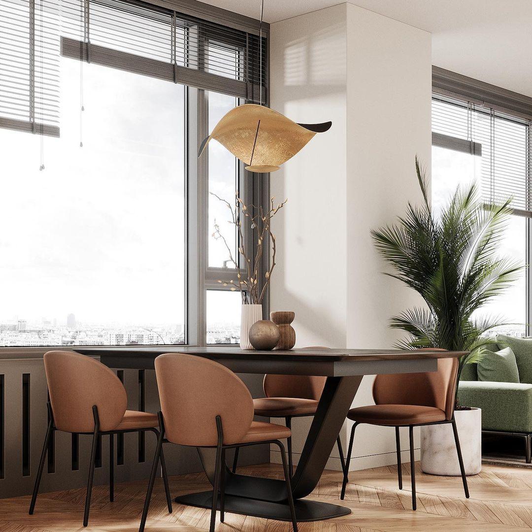 Modern Minimalist Giorgio Curving Disc LED Pendant Light with Adjustable Hanging Height