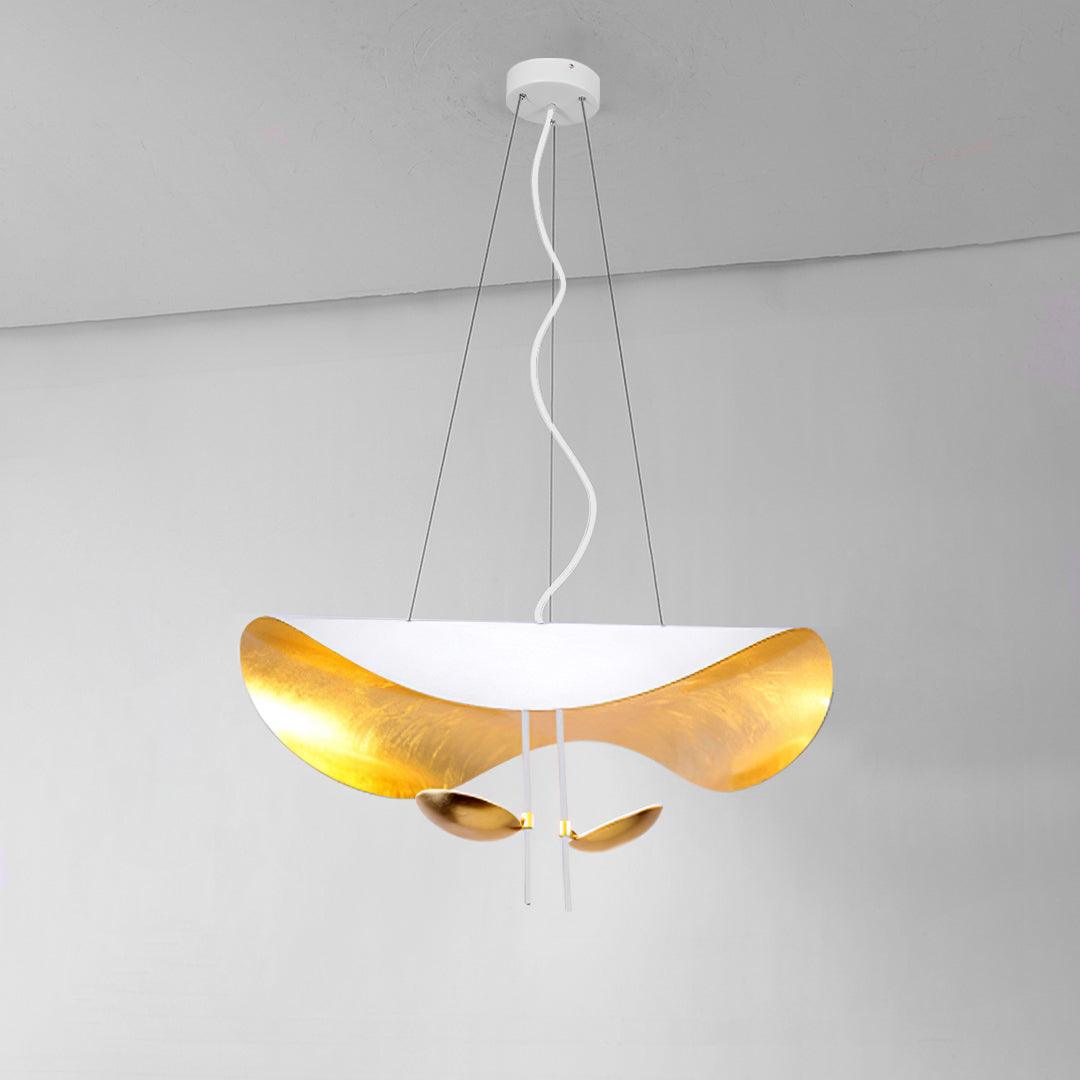 Modern Minimalist Giorgio Curving Disc LED Pendant Light with Adjustable Hanging Height