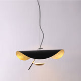 Modern Minimalist Giorgio Curving Disc LED Pendant Light with Adjustable Hanging Height