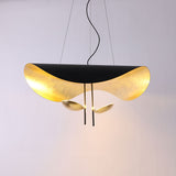 Modern Minimalist Giorgio Curving Disc LED Pendant Light with Adjustable Hanging Height
