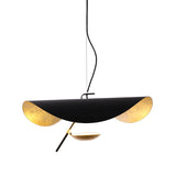 Modern Minimalist Giorgio Curving Disc LED Pendant Light with Adjustable Hanging Height
