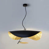 Modern Minimalist Giorgio Curving Disc LED Pendant Light with Adjustable Hanging Height