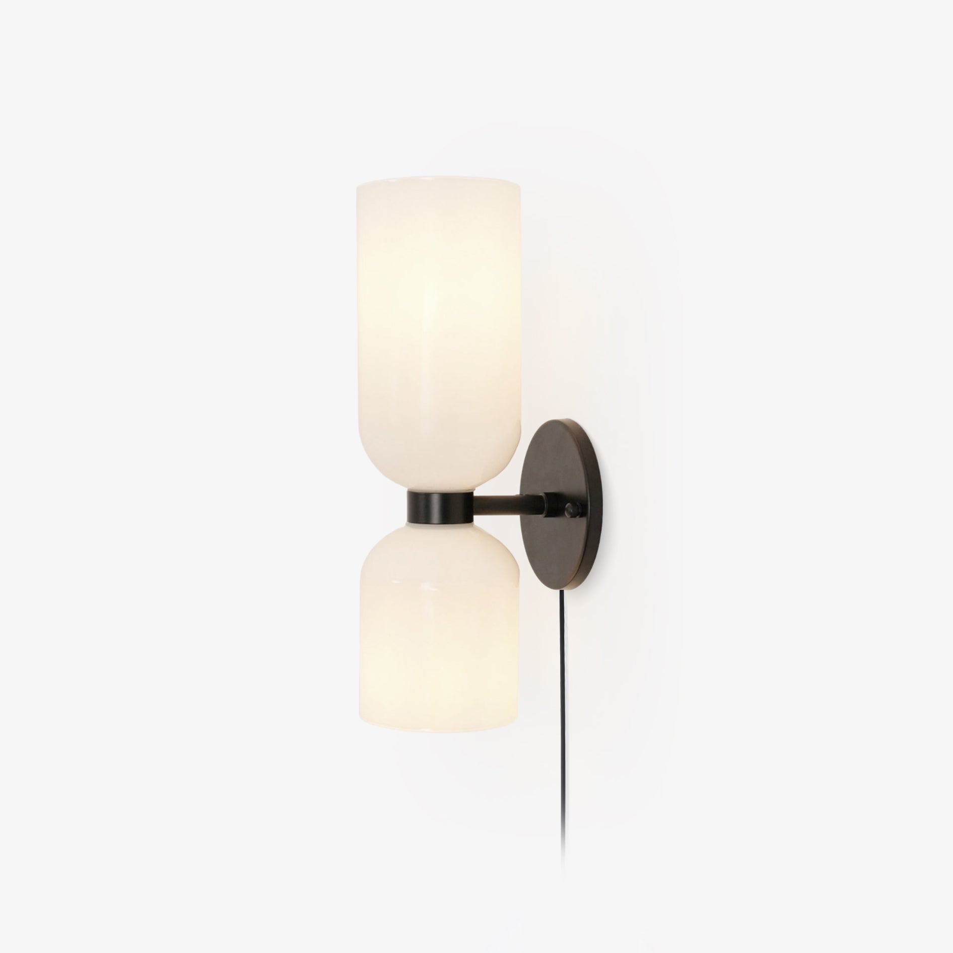 Modern Minimalist Glass Globe Plug In Wall Sconce Set of 2 Brass Bracket Wall Lamp