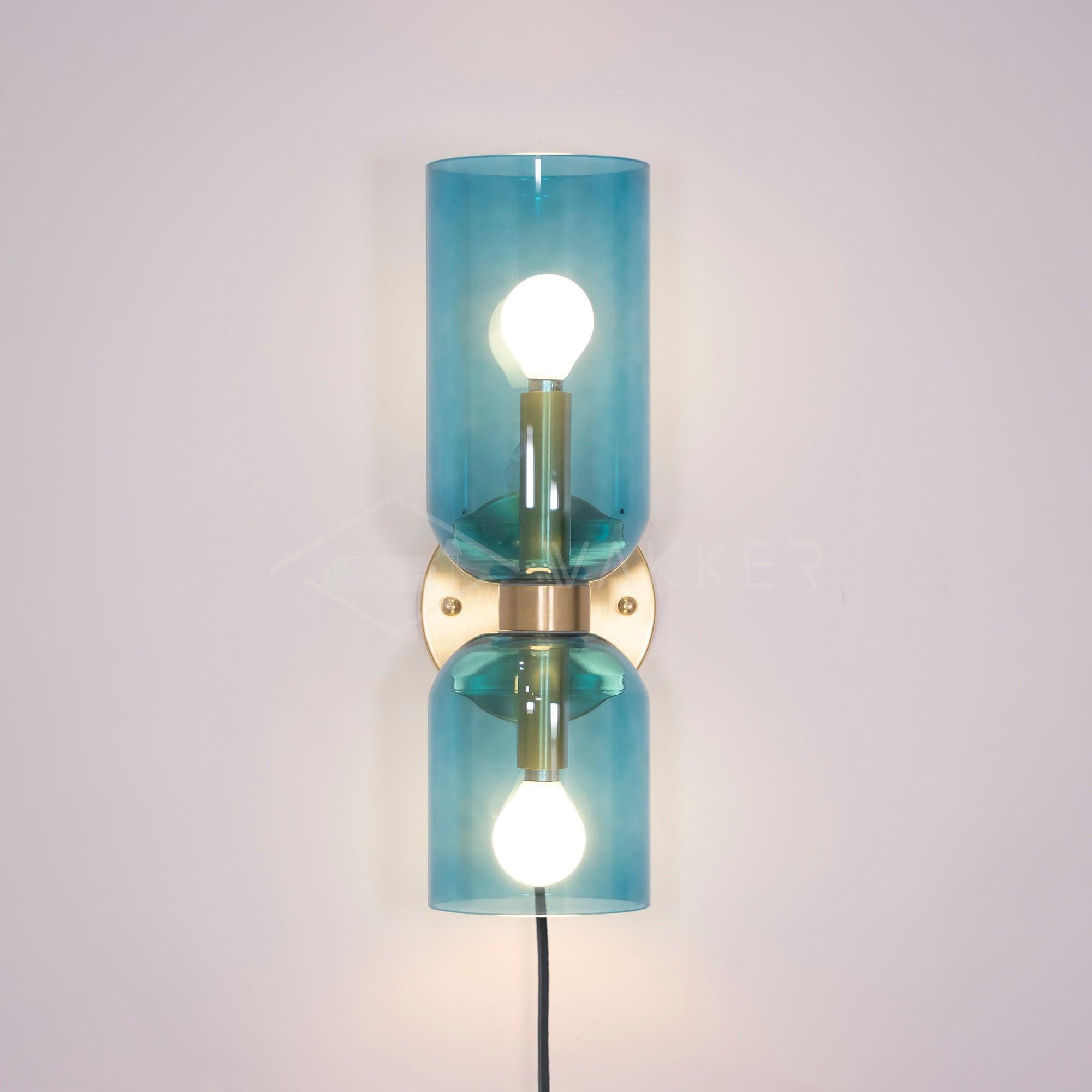Modern Minimalist Glass Globe Plug In Wall Sconce Set of 2 Brass Bracket Wall Lamp