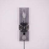 Modern Minimalist Glass Globe Plug In Wall Sconce Set of 2 Brass Bracket Wall Lamp