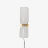 Modern Minimalist Glass Globe Plug In Wall Sconce Set of 2 Brass Bracket Wall Lamp