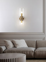 Modern Minimalist Glass Globe Plug In Wall Sconce Set of 2 Brass Bracket Wall Lamp