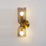 Modern Minimalist Glass Globe Plug In Wall Sconce Set of 2 Brass Bracket Wall Lamp