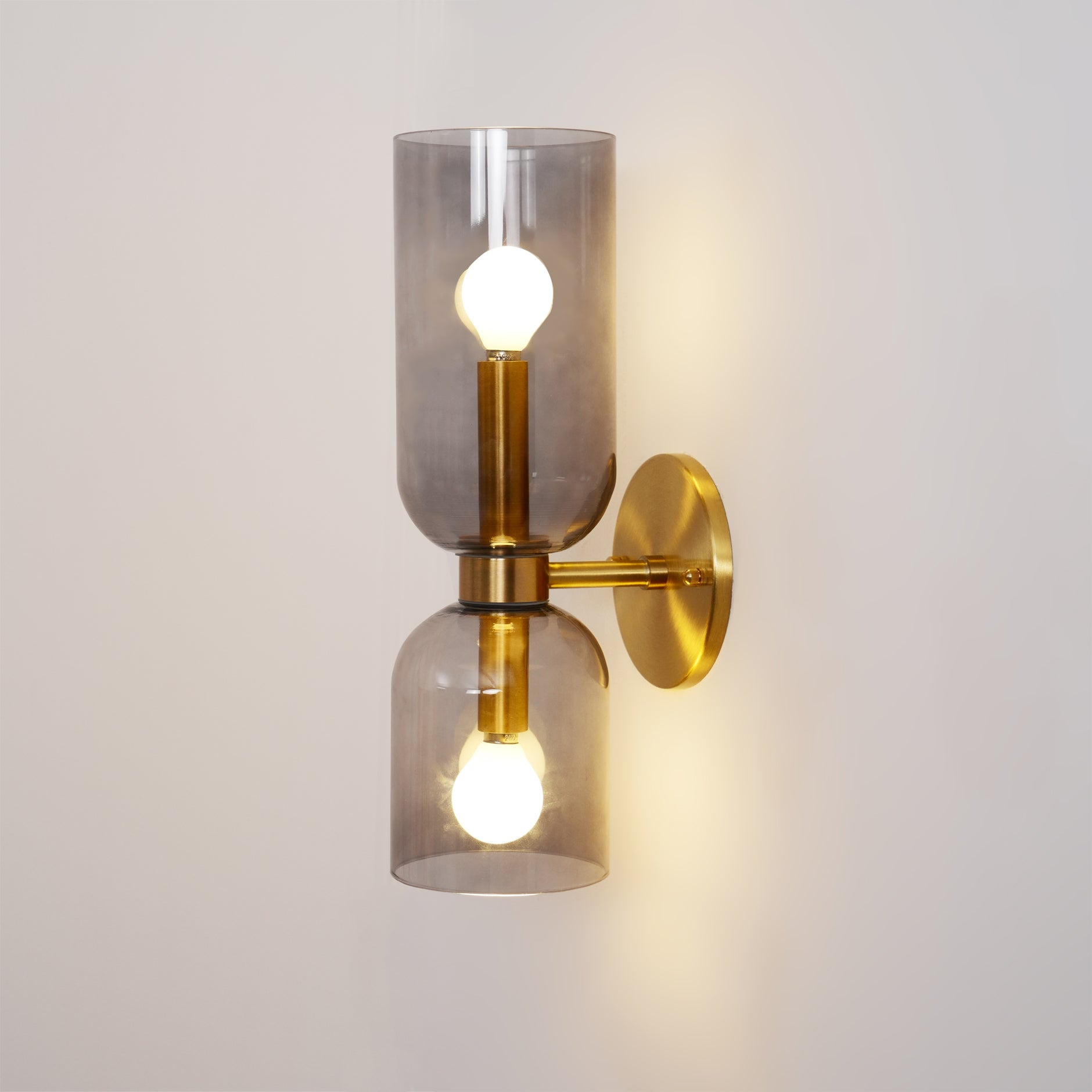 Modern Minimalist Glass Globe Plug In Wall Sconce Set of 2 Brass Bracket Wall Lamp