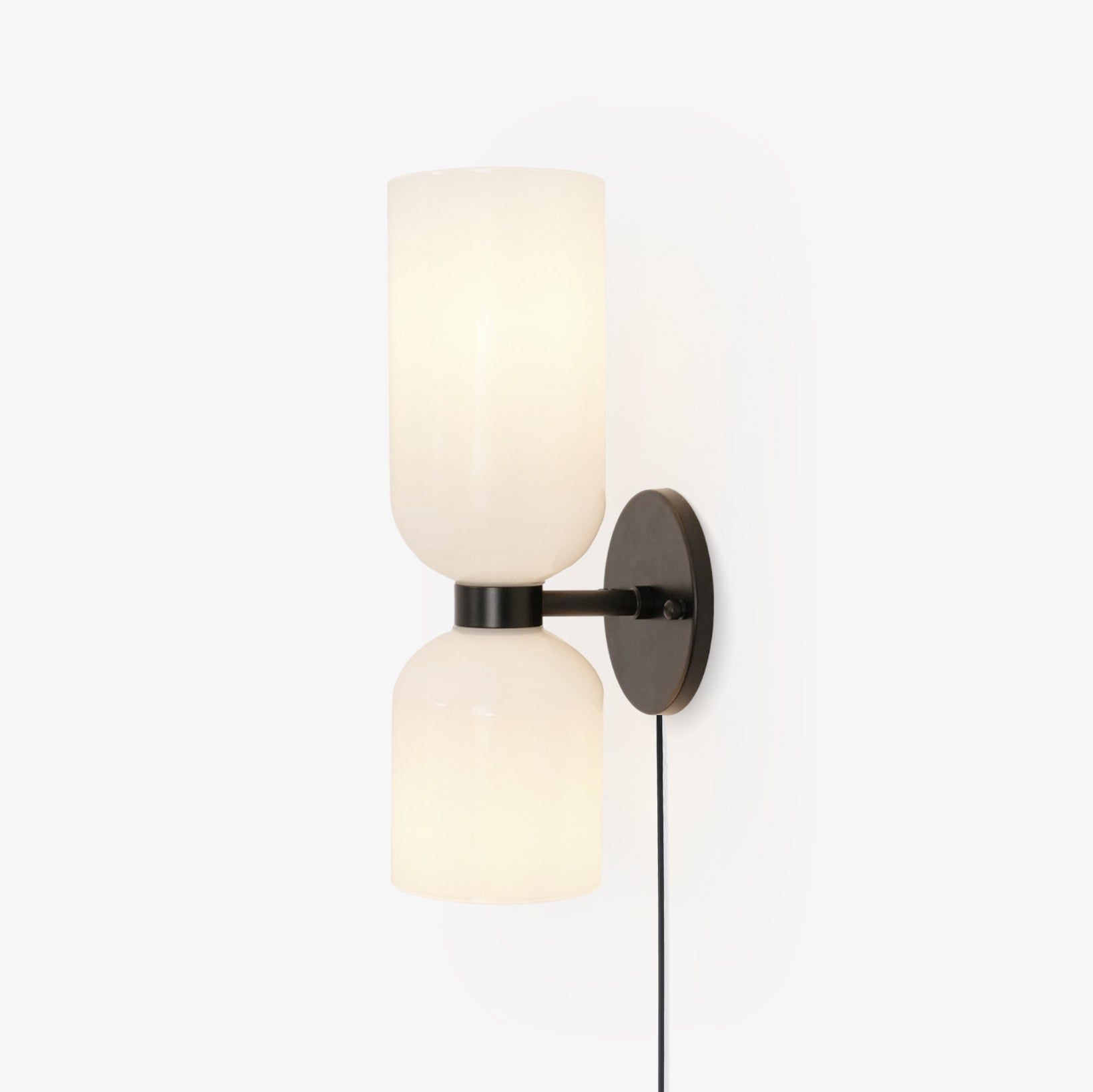 Modern Minimalist Glass Globe Plug In Wall Sconce Set of 2 Brass Bracket Wall Lamp
