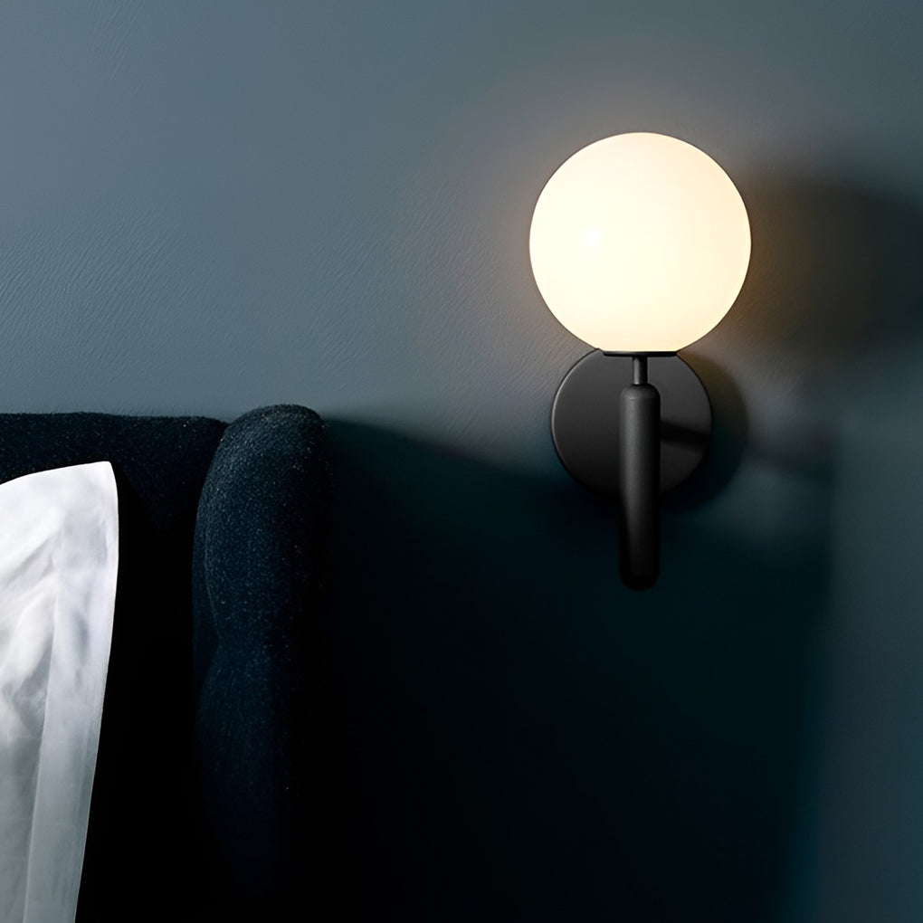 Modern Minimalist Glass Globe Wall Sconce Elegant 5W LED Sphere Indoor Wall Light