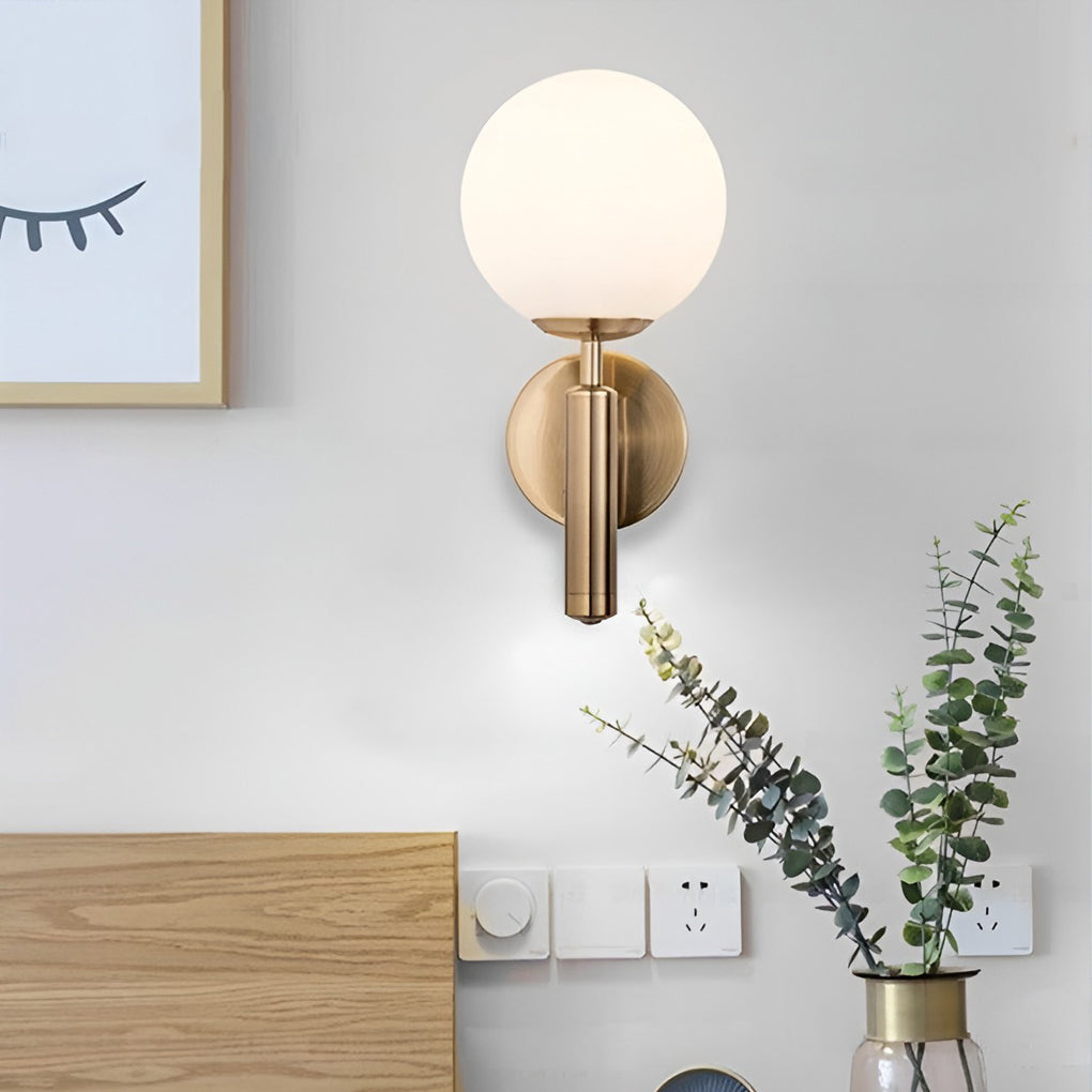Modern Minimalist Glass Globe Wall Sconce Elegant 5W LED Sphere Indoor Wall Light