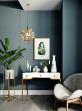 Modern Minimalist Glass Petal Pendant Lamp Brass Hanging Fixture for Kitchen Island