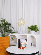 Modern Minimalist Glass Petal Pendant Lamp Brass Hanging Fixture for Kitchen Island