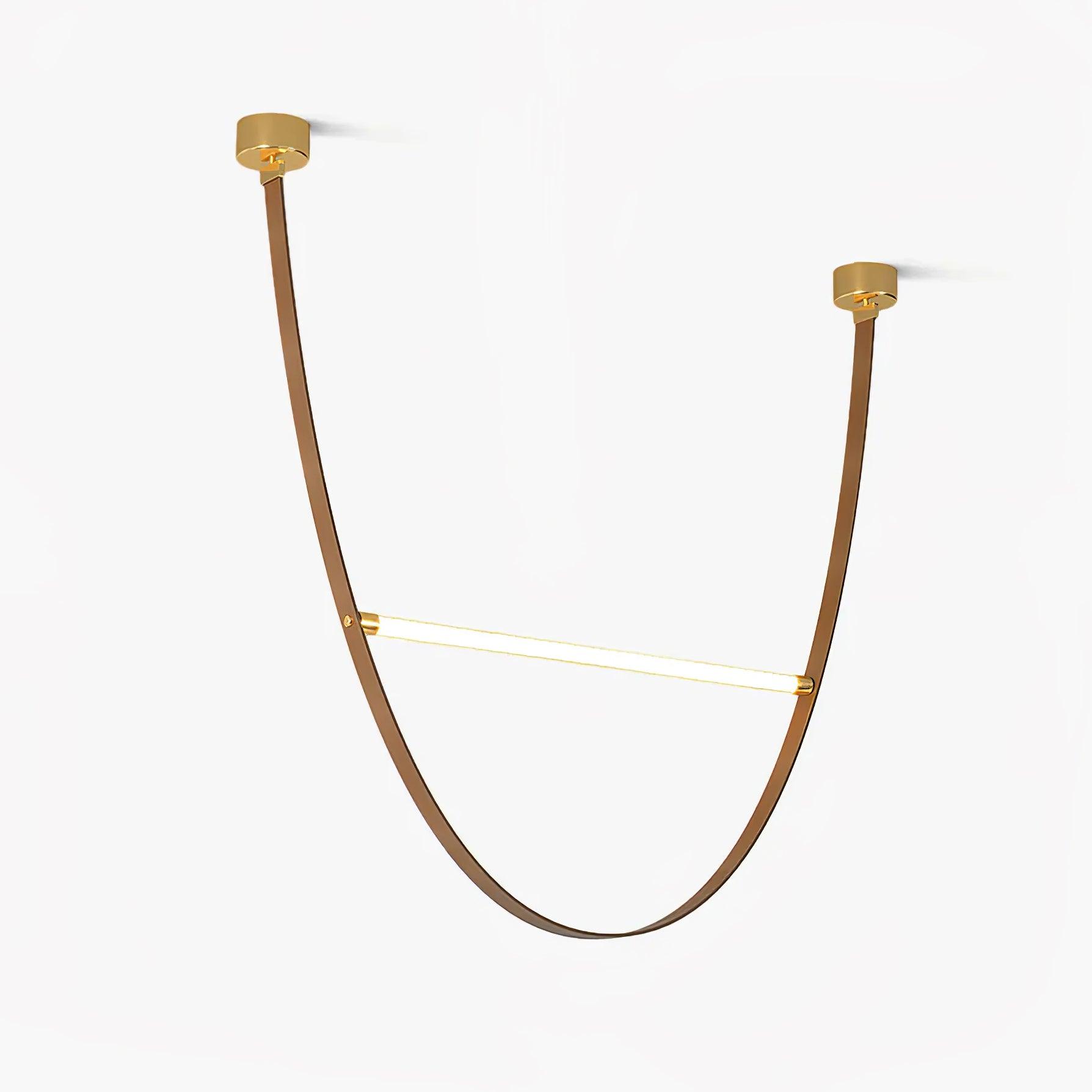 Modern Minimalist Leather Belt Pendant Light with Linear LED Silicone Diffuser Suspension Lamp