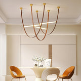 Modern Minimalist Leather Belt Pendant Light with Linear LED Silicone Diffuser Suspension Lamp