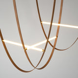 Modern Minimalist Leather Belt Pendant Light with Linear LED Silicone Diffuser Suspension Lamp