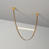 Modern Minimalist Leather Belt Pendant Light with Linear LED Silicone Diffuser Suspension Lamp