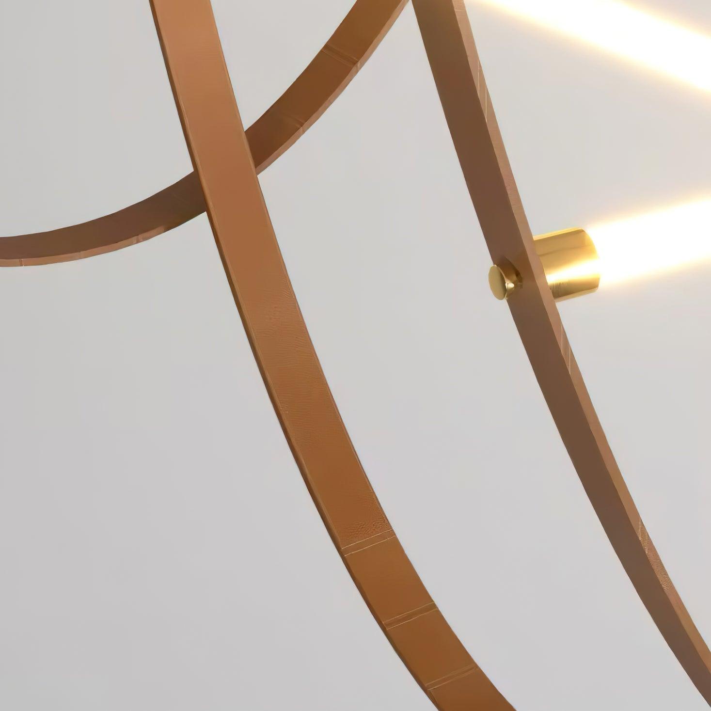 Modern Minimalist Leather Belt Pendant Light with Linear LED Silicone Diffuser Suspension Lamp