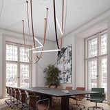 Modern Minimalist Leather Belt Pendant Light with Linear LED Silicone Diffuser Suspension Lamp