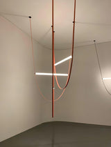 Modern Minimalist Leather Belt Pendant Light with Linear LED Silicone Diffuser Suspension Lamp